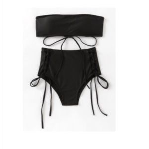 High Waist black bikini bottoms